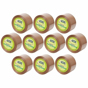yajnas 72mm x 100 meters 3 inch pack of 10 brown bopp self-adhesive high-strength packing tape rolls  e-commerce packaging for home office amp box