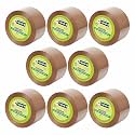YAJNAS 72mm x 200 Meters, 3 inch, Pack of 8, Brown BOPP Self-Adhesive High-Strength Packing Tape Rolls | E-commerce Packaging for Home, Office &amp; Box