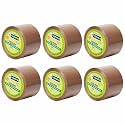 YAJNAS 72mm x 50 Meters, 3 inch, Pack of 6, Brown BOPP Self-Adhesive High-Strength Packing Tape Rolls | E-commerce Packaging for Home, Office &amp; Box