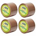 YAJNAS 72mm x 50 Meters, 3 inch, Pack of 4, Brown BOPP Self-Adhesive High-Strength Packing Tape Rolls | E-commerce Packaging for Home, Office &amp; Box