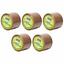 YAJNAS 72mm x 50 Meters, 3 inch, Pack of 5, Brown BOPP Self-Adhesive High-Strength Packing Tape Rolls | E-commerce Packaging for Home, Office &amp; Box