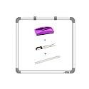 YAJNAS 2x2 feet Non Magnetic Double Sided, White Board and Chalk Board, One Side White Marker and Reverse Side Green Chalk Board Surface, Duster, Marker &amp; 30 CM Scale (Pack of 4 Items)