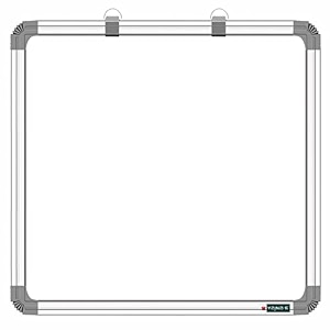 yajnas non-magnetic 2x2 feet double sided white board and chalkboard both side writing boards one side white marker and reverse side chalkboard surface