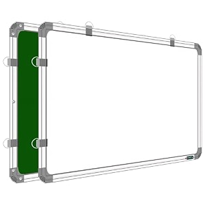yajnas non magnetic 2x3 feet 60cm x 90cm double sided white board and chalk board both side writing boards one side white marker and reverse side chalk board surface - pack of 2