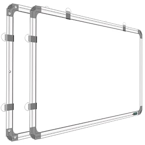 yajnas non magnetic 45cm x 60cm 15x2 feet double sided white board and chalk board both side writing boards one side white marker and reverse side chalk board surface - set of 2