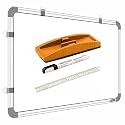 YAJNAS® NonMagnetic 2 x 3 feet (60 X 90 cm) Dual Sided White Board &amp; Chalkboard Both Side Writing Boards, (One 2x3 Board + 3 Items) (Pack of 4 Items) of 4 Items