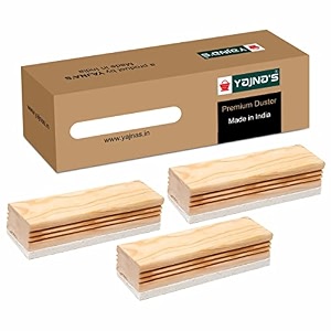 yajnas premium non-magnetic wooden duster for whiteboard amp blackboard  whiteboard eraser for marker amp chalk writing  wooden board duster pack of 3