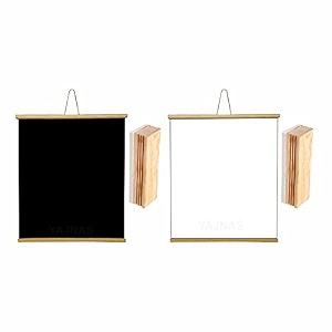 yajnas roll up wooden black board for teaching chalk board wall hanging for kids 18 x 23 mix pack of 2