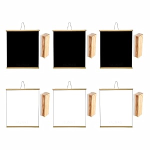yajnas roll up wooden black board for teaching chalk board wall hanging for kids 18 x 23 mix pack of 6