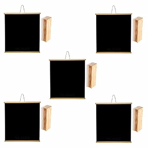 yajnas roll up wooden black board for teaching chalk board wall hanging for kids 18 x 23 black pack of 5
