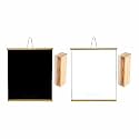 YAJNAS Roll up Wooden Black Board for Teaching Chalk Board Wall Hanging for Kids (18 x 23) (Mix (Pack of 2))