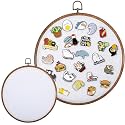 Yalikop Pin Display Board Fabric Enamel Pin Boards, White, 10.2" X 10.2", 1
