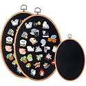 Yalikop Pin Display Board Fabric Enamel Pin Boards, Black, 11.4" X 8.6", 2