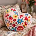 Yalikop Weighted Heart Pillow 2.2 lb Floral Heart Calming Sensory Pillow
