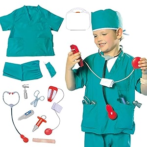 yalla baby doctor surgeon costume set for kids - role play dress up accessories with medical tools educational pretend play toys for halloween amp career day 3-8 years 80-110cm 0969