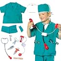 Yalla Baby Doctor Surgeon Costume Set for Kids - Role Play Dress Up Accessories with Medical Tools, Educational Pretend Play Toys for Halloween & Career Day (3-8 Years, 80-110cm) (0969)