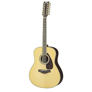 yamaha l-series ll16 12-string acoustic-electric guitar with gig bag - natural