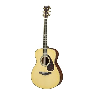 yamaha l-series ls16m concert size acoustic-electric guitar with gig bag - mahogany natural
