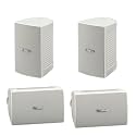 Yamaha NS-AW194 High Performance Outdoor Speakers Bundle (2 Pairs) - White