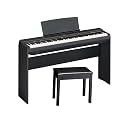 Yamaha P125 88-Key Weighted Digital Piano Home Bundle with Furniture Stand and Bench