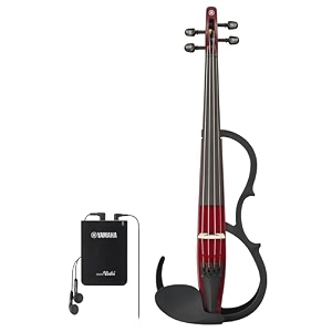 yamaha ysv104 silent violin  full-size red lightweight and ergonomic design integrated silent system comfortable handling clear and balanced sound