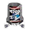 YAMATIC 3/8" Non-Marking Pressure Washer Hose 125 FT, Swivel Quick Connect