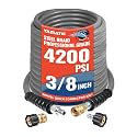 YAMATIC 3/8" Non-Marking Pressure Washer Hose 100 FT, Swivel Quick Connect