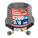 YAMATIC 3/8" Non-Marking Pressure Washer Hose 50 FT, Swivel Quick Connect