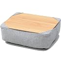 Yamazen AHT-3526M (LGY) Above Knee Table, Removable Top, Washable Cover, Bead Refillable, Includes Dedicated Case, Cushion Table, PC Table, Light Gray