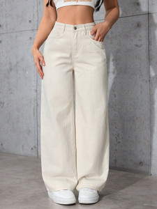 YAMEETFIT Regular Women Beige Jeans