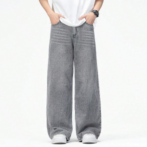 YAMEETFIT Straight Fit Men Grey Jeans
