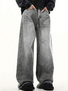 YAMEETFIT Straight Fit Men Grey Jeans