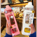 Yamuna Kawaii Water Bottle with Straw and Sticker, Kawaii Bear Water Bottle 700 ml