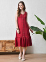 Yanamora Women A-line Maroon Knee Length Dress