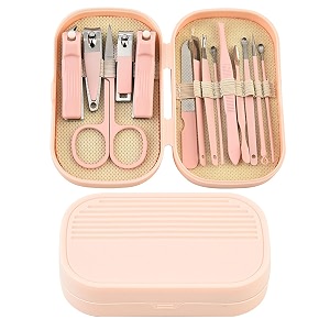 yanci 14 in 1 manicure pedicure kit manicure kit for men women professional mens nail grooming kit manicure tools with travel case for home salon travel gift pink