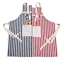 YANCI® Aprons for Women and Men, Adjustable Kitchen Cooking Apron With Pockets Cotton Linen Soft Chefs Apron for Baking Gardening Cooks Restaurant BBQ