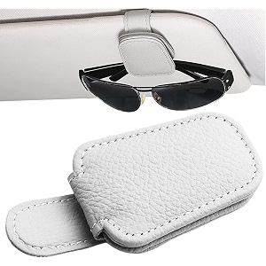 yanci car sunglass holder magnetic glasses eyeglass hanger clip for car universal car sunglasses clip leather holder eyeglasses hanger eyeglasses mount for cars accessories grey pack of 1
