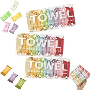 yanci compressed towel tablets disposable face towelsthicken cotton facial tissues daily clean cloth face wipe biodegradable coin tissue for home beauty travel amp outdoors pack of 42