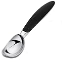 YANCI® Heavy Duty Stainless Steel Ice Cream Scooper with Non-Slip Rubber Grip - Professional Metal Ice-Cream Spade, Durable, Ice Cream Scoop Perfect for Kitchen, Bar, Restaurants, Black