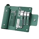 YANCI® Manicure Set 10 in 1 Stainless Steel, Nail Clippers Manicure Pedicure Tools Kit - Portable Travel Grooming Kit for Men &amp; Women with Leather Case (Green)