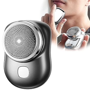yancorp mini portable electric shaver for men  usb rechargeable pocket razor  wet amp dry use one-button grooming tool for home car amp travel multicolour