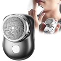Yancorp Mini Portable Electric Shaver for Men | USB Rechargeable Pocket Razor | Wet & Dry Use One-Button Grooming Tool for Home, Car & Travel (Multicolour)