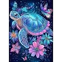 Yanfairy Turtle Diamond Art Painting Kits for Adults, Full Drill Diamond Dots Paintings for Beginners, Round 5D Paint with Diamonds Pictures Gem Art Painting Kits DIY Crafts Kits 12x16inch