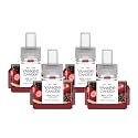 Yankee Candle ScentPlug Refill for Plug in Air Fresheners, Scented Oil Refills, Long Lasting Home Fragrance, Odor Eliminating Fragrance, Red Apple Wreath (Pack of 4)