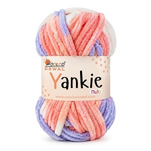 yankie chenille supersoft velvet yarn plushie amp blankie yarn for crochet knitting amigurumi amp diy crafts multi 02 pack of 1