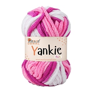 yankie chenille supersoft velvet yarn plushie amp blankie yarn for crochet knitting amigurumi amp diy crafts multi 03 pack of 1