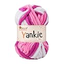 Yankie Chenille Supersoft Velvet Yarn, Plushie &amp; Blankie Yarn for Crochet, Knitting, Amigurumi &amp; DIY Crafts (Multi 03, Pack of 1)