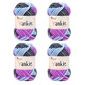 Yankie Chenille Supersoft Velvet Yarn, Plushie &amp; Blankie Yarn for Crochet, Knitting, Amigurumi &amp; DIY Crafts (Multi 01, Pack of 4)