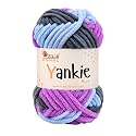 Yankie Chenille Supersoft Velvet Yarn, Plushie &amp; Blankie Yarn for Crochet, Knitting, Amigurumi &amp; DIY Crafts (Multi 01, Pack of 1)