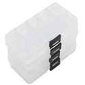 Yansanido 4 Pcs 10 Grids 5 Inch x 2.5 Inch Adjustable Small Removable Plastic Jewelry Organizer Divider Storage Box Jewelry Earring Tool Containers (Clear Black)